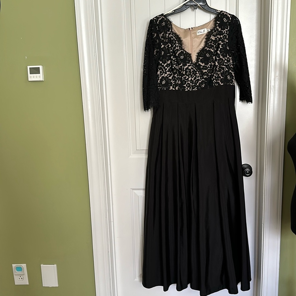 Eliza J Black Lace Evening Gown